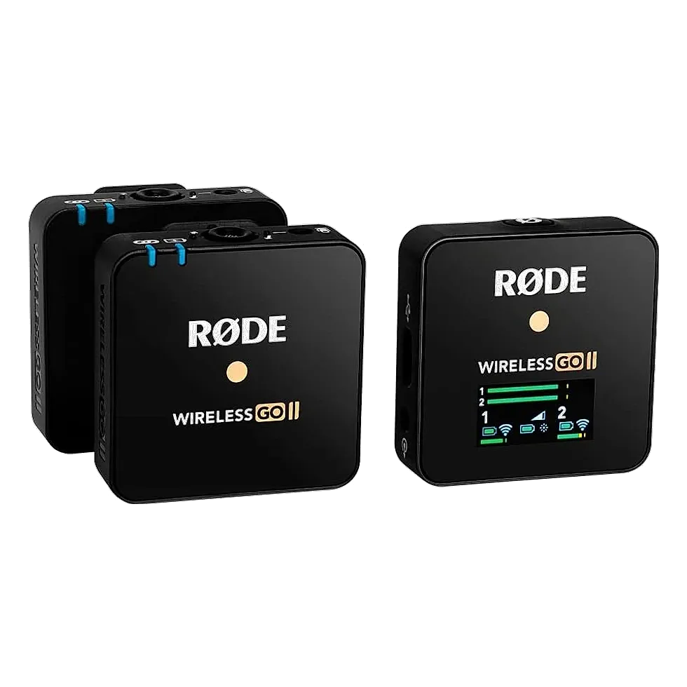 Rode Wireless GO II sistema de microfone sem fio duplo com gravação interna 24-bit