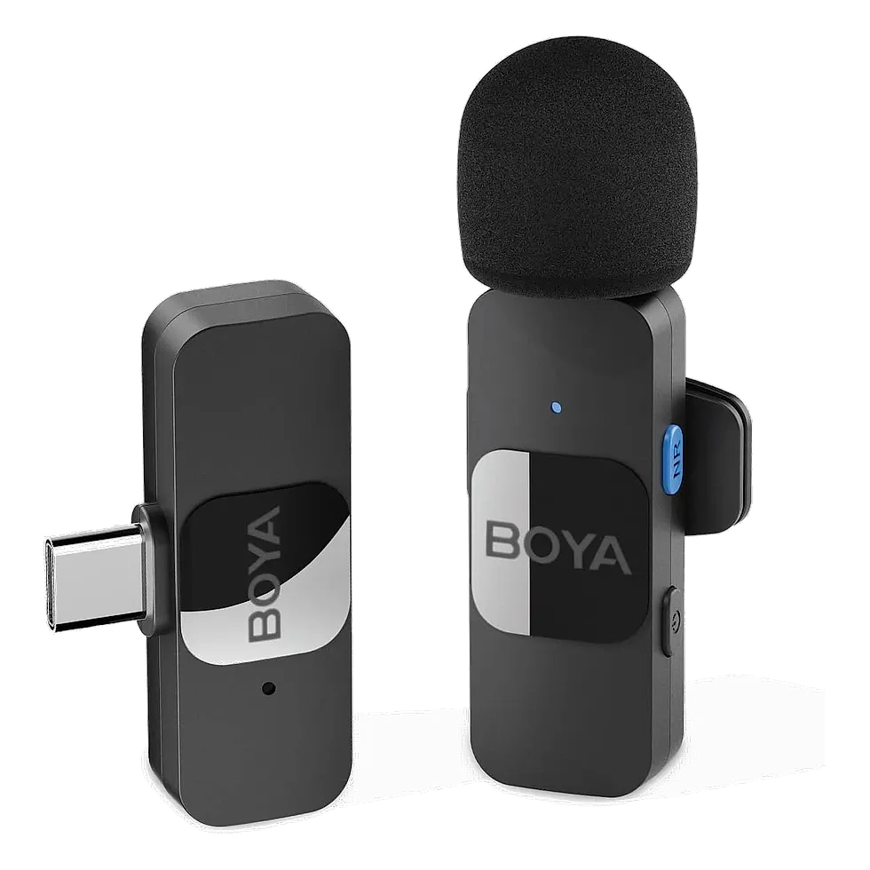 Boya BY-V10 microfone lapela sem fio USB-C plug-and-play para smartphone Android