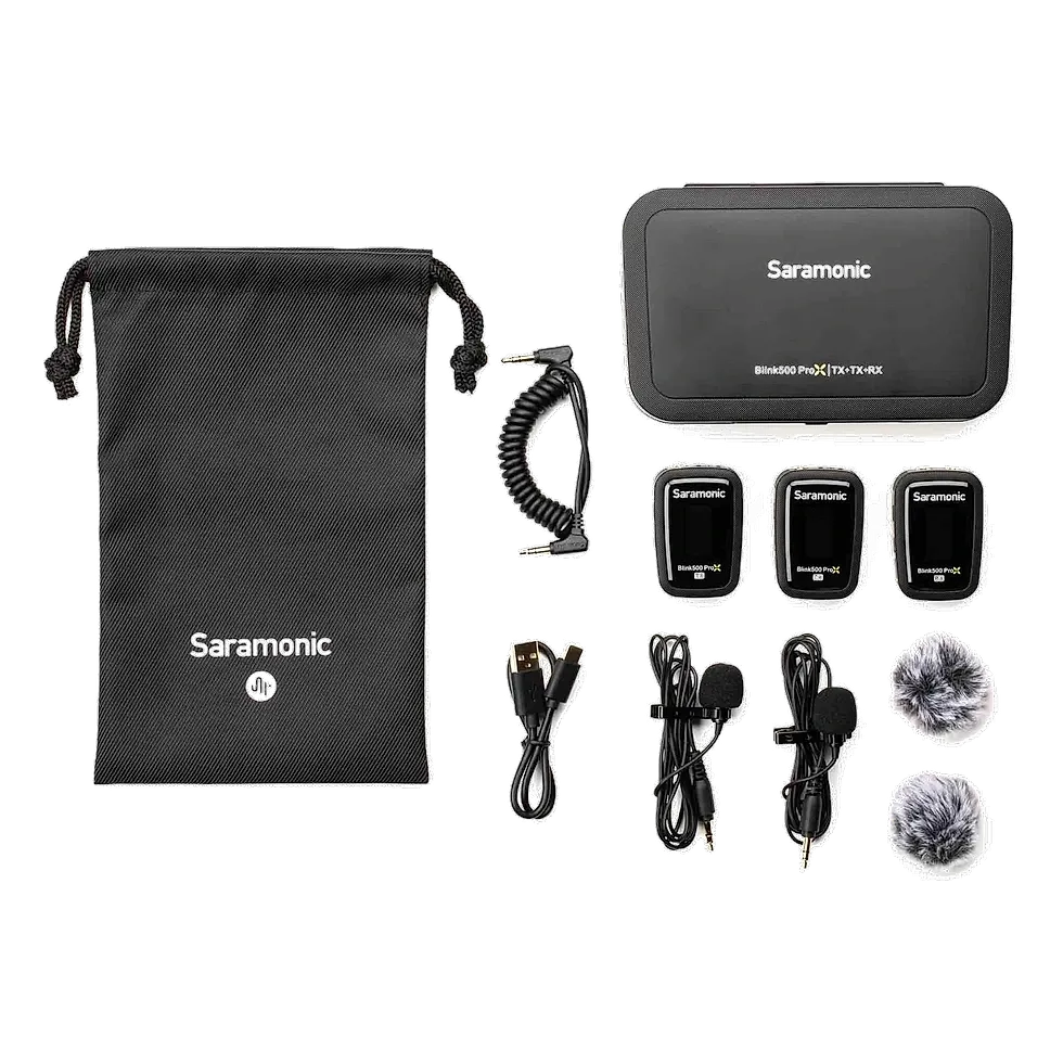 Saramonic Blink 500 ProX B2 sistema wireless 2 canais com USB-C e Lightning para celular