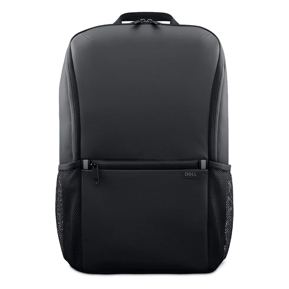 Mochila Dell EcoLoop CP3724 preta com bolsos laterais em malha e logotipo Dell
