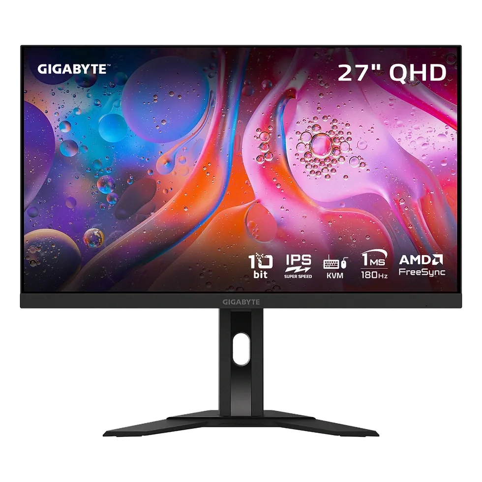 Gigabyte M27Q Advanced monitor gamer 27 polegadas QHD 1440p IPS 180Hz altura ajustável USB-C KVM