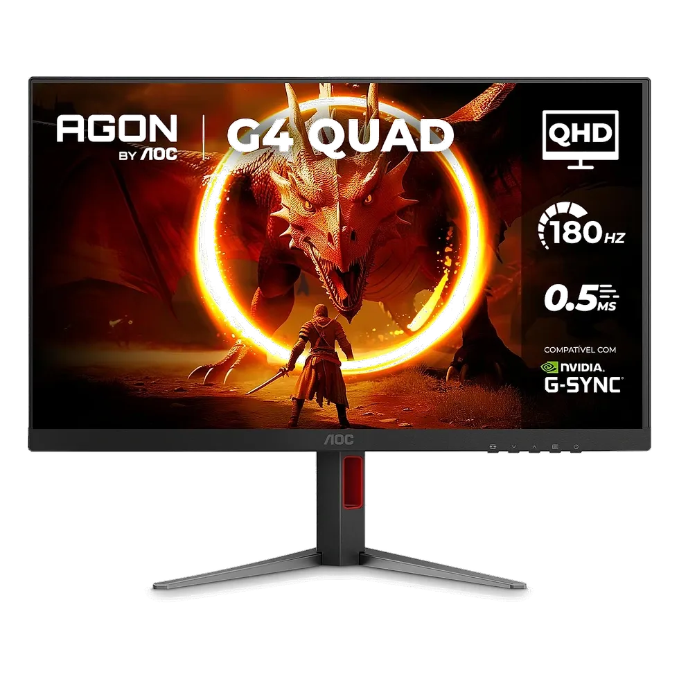AOC AGON QUAD monitor gamer 27 polegadas QHD 1440p 180Hz IPS com HDR