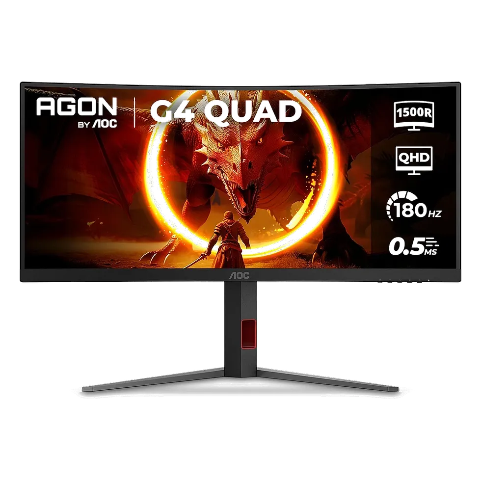 AOC AGON U34G4C monitor gamer curvo ultrawide 34 polegadas WQHD 180Hz 0,5ms base ajustável