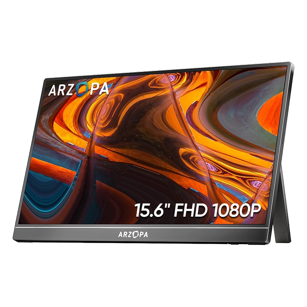 ARZOPA A1 portátil de 15,6 polegadas Full HD IPS com suporte, USB-C e entrada HDMI
