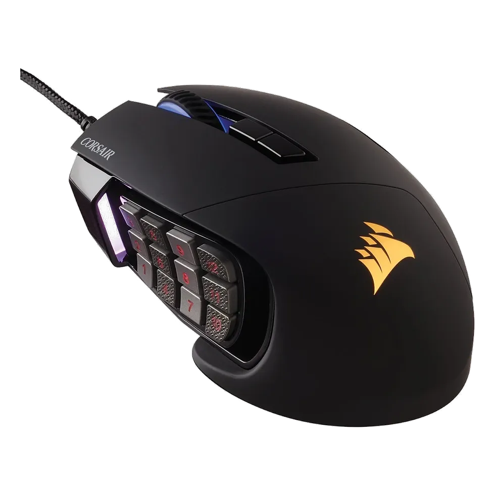 Corsair Scimitar RGB mouse MMO com fio e 12 botões mecânicos deslizantes