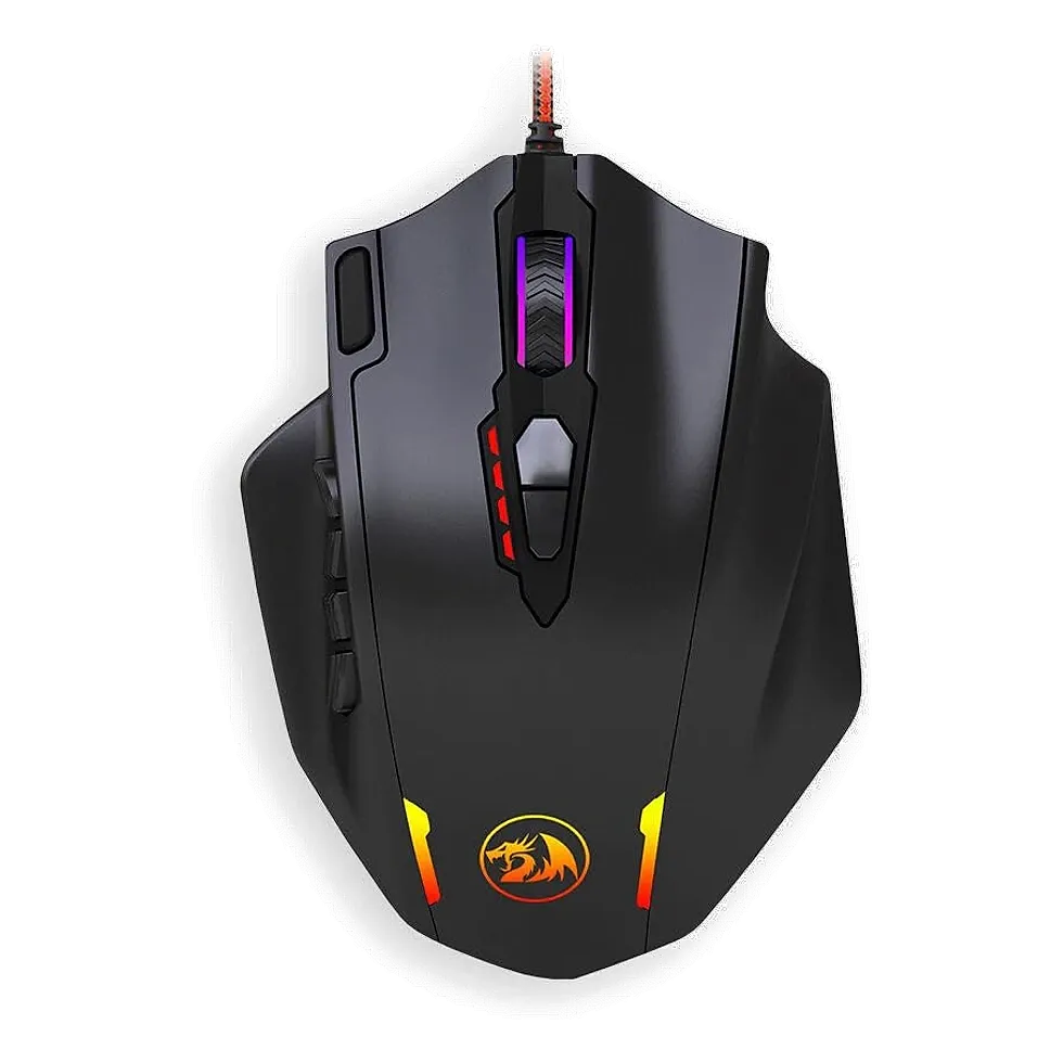 Redragon Impact M908 mouse MMO com fio e 18 botões programáveis RGB