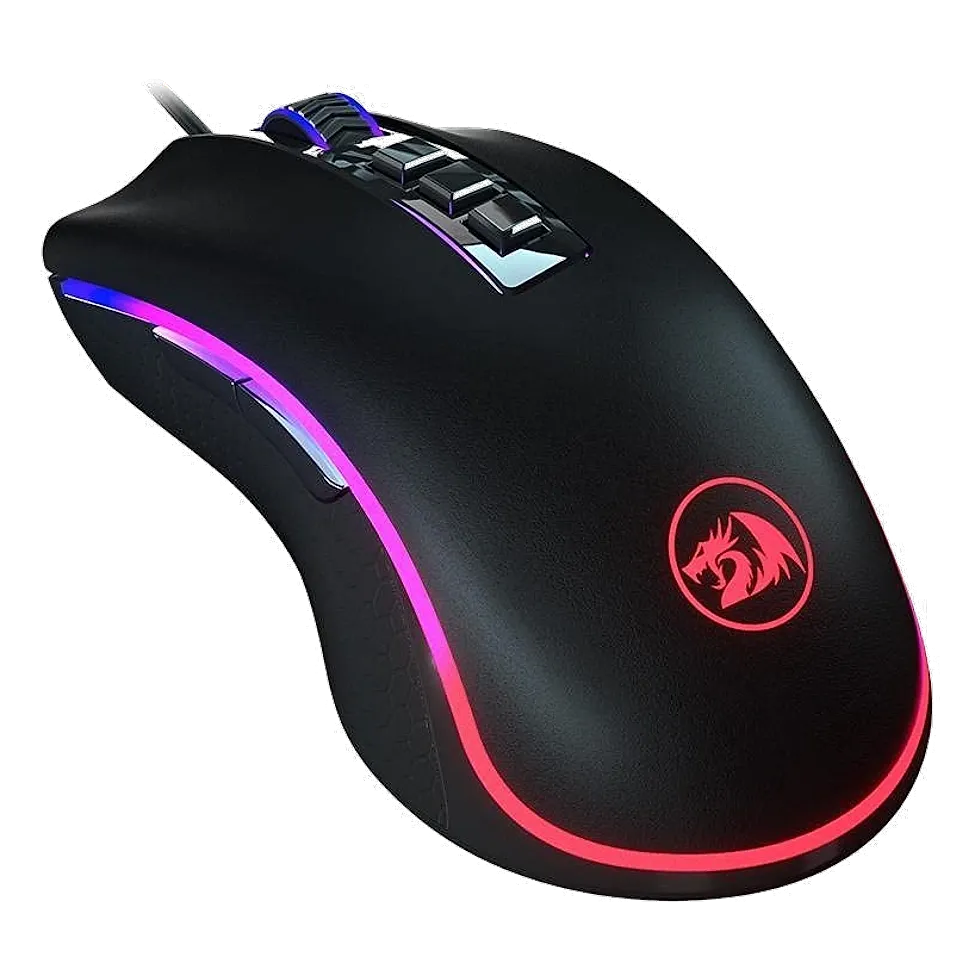 Redragon King Cobra mouse gamer com fio preto com switches ópticos e 24000 DPI