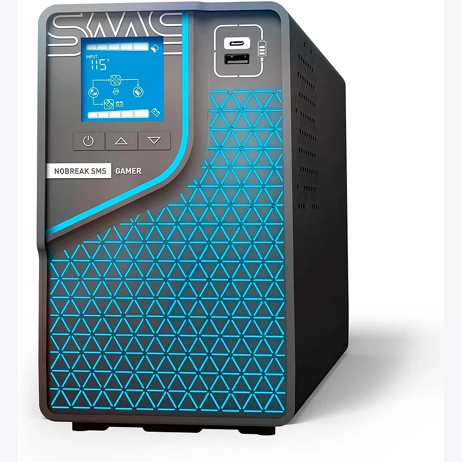 SMS Gamer 1500VA nobreak gamer com display frontal e senoidal pura