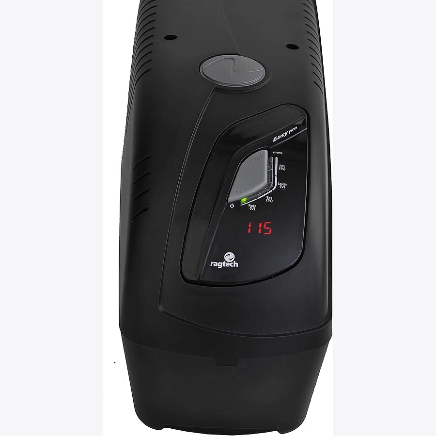 Ragtech Easy Pro 1400VA Senoidal — frontal com display digital e tomadas de saída