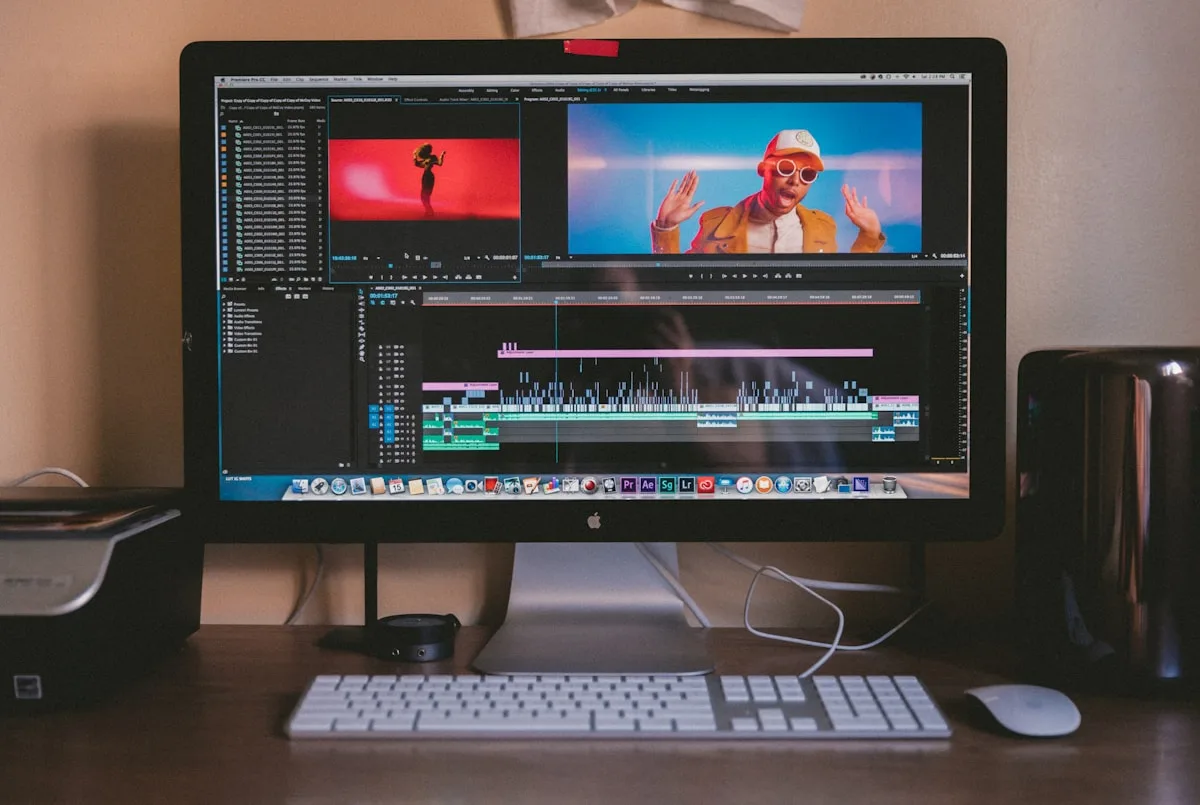 Setup streaming profissional em notebook Setup de streaming profissional com notebook gamer e múltiplos monitores