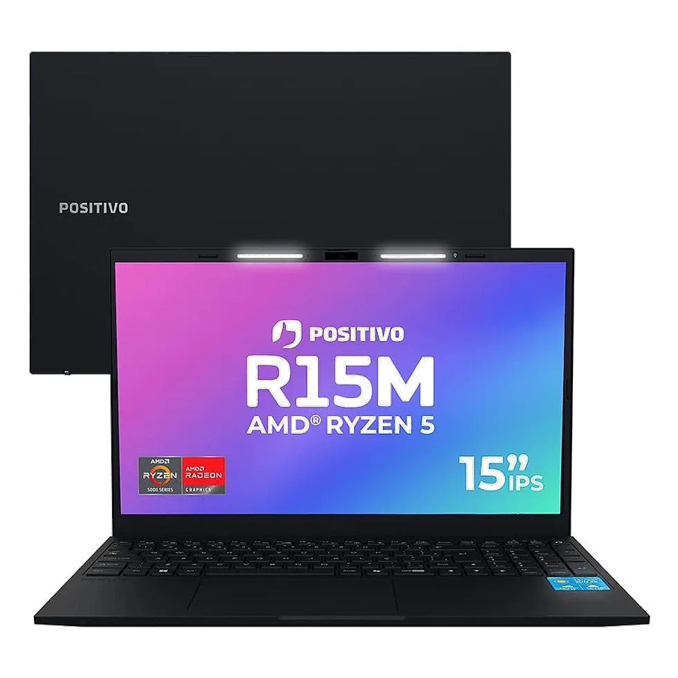 Positivo Vision R15M — 1º único realmente até R$ 3.000 Positivo Vision R15M — notebook Ryzen 5 com tela Full HD antirreflexo