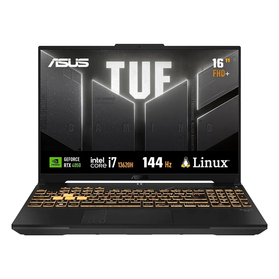 ASUS TUF F16 RL008 — 4º Linux com i7 ASUS TUF F16 FX607VU-RL008 — Intel Core i7 com RTX 4050 e Linux KeepOS