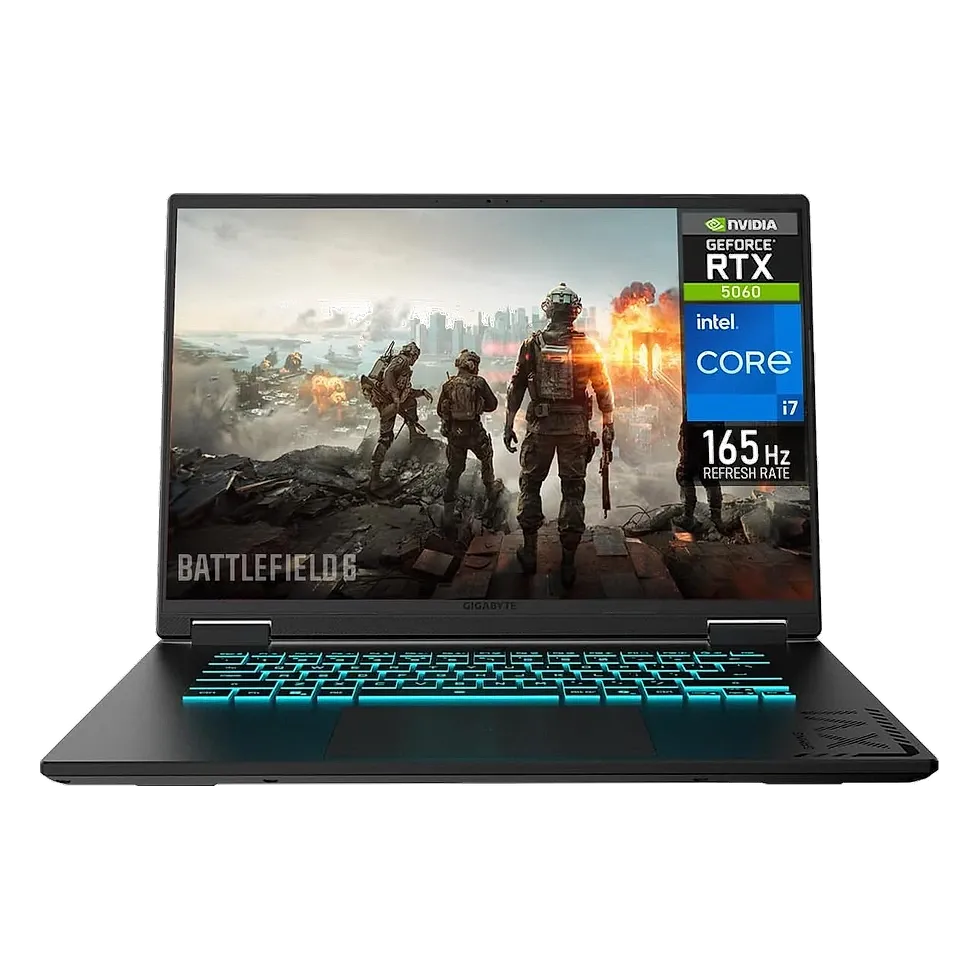 Gigabyte A16 — 2º lugar memória moderna Gigabyte A16 — RTX 5060 GDDR7 com i7-13620H