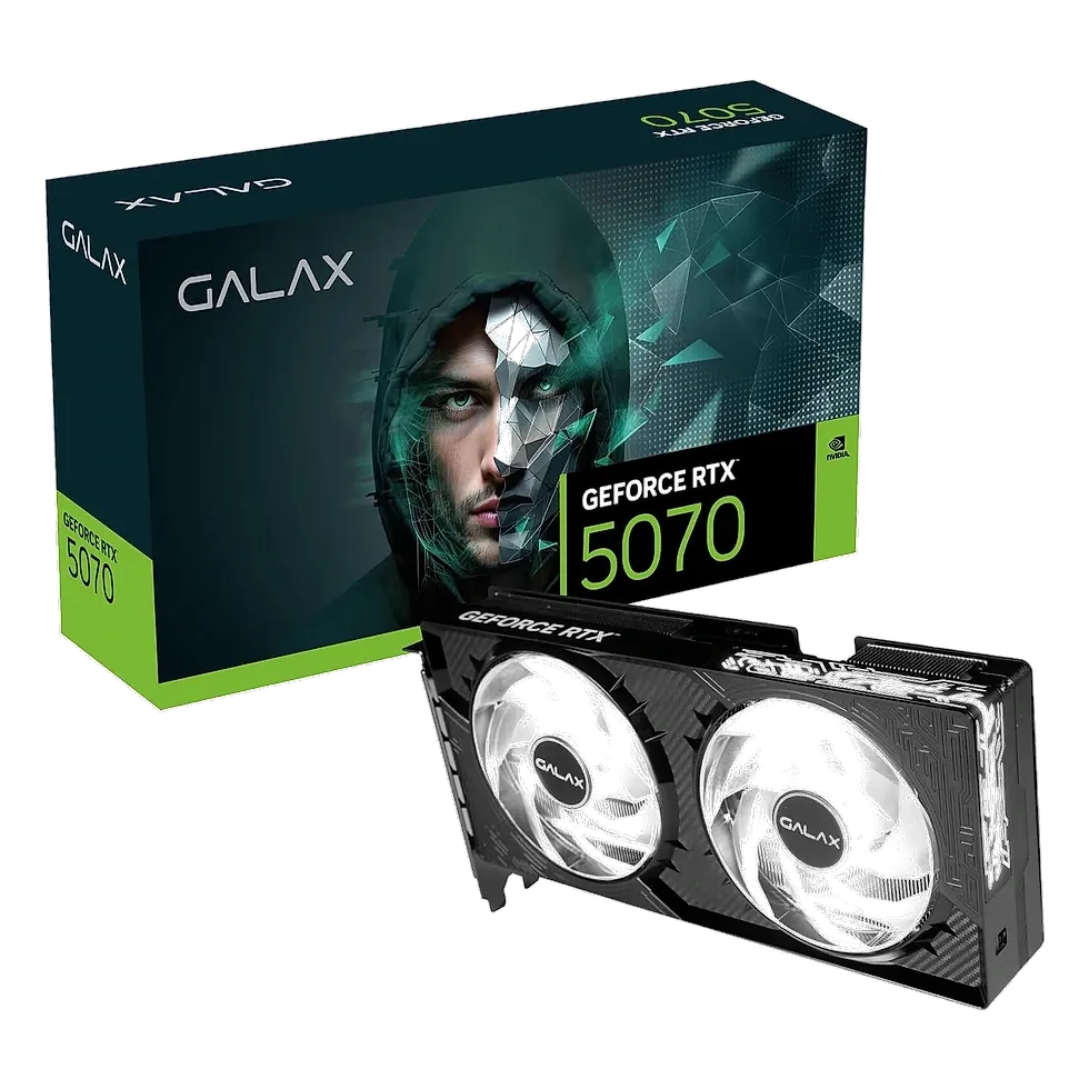 GALAX GeForce RTX 5070 2X 1-Click OC 12GB GDDR7 placa de vídeo gamer com botão de overclock