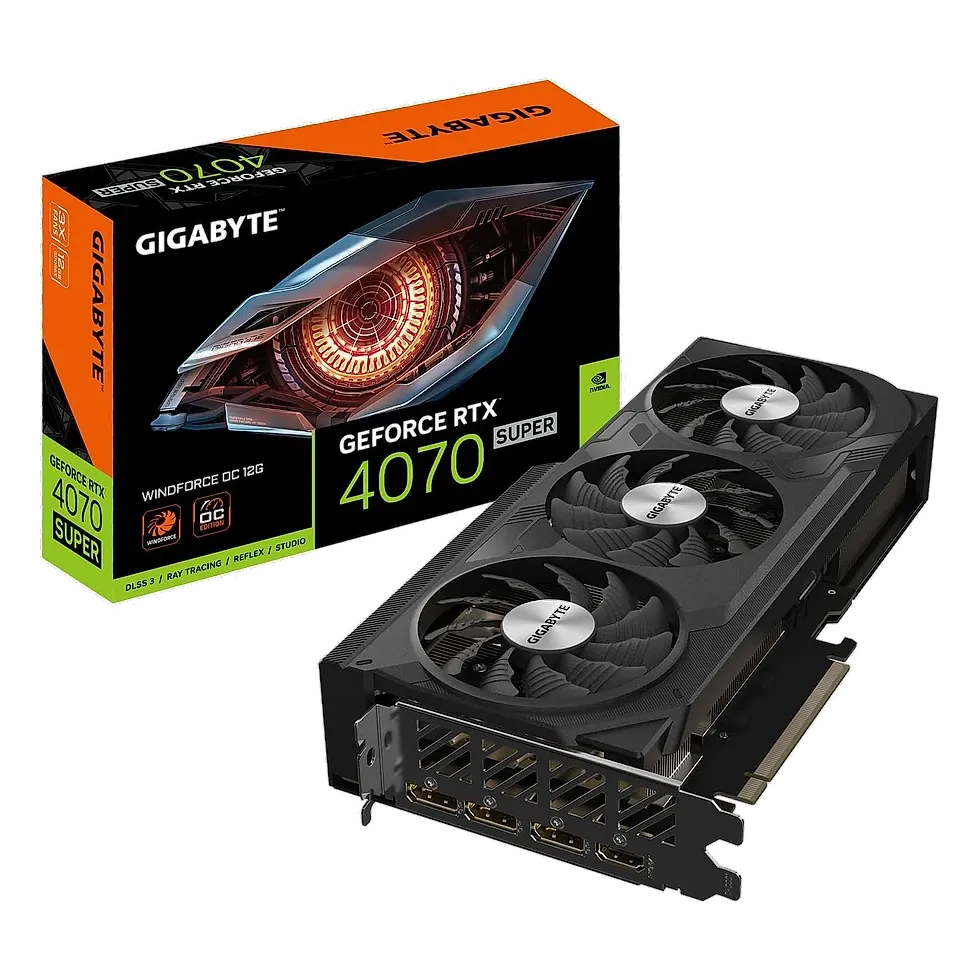 Gigabyte GeForce RTX 4070 Super Windforce OC 12GB GDDR6X placa de vídeo para 1440p