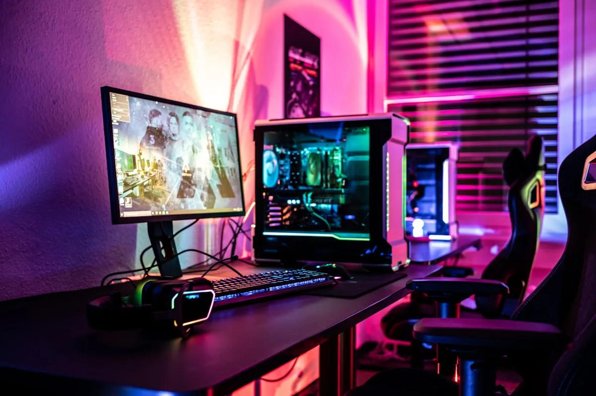 Onde investir o orçamento de R$3.000 em PC gamer Placa de vídeo RX 6600 8GB instalada em slot PCIe de placa-mãe de PC gamer com iluminação RGB