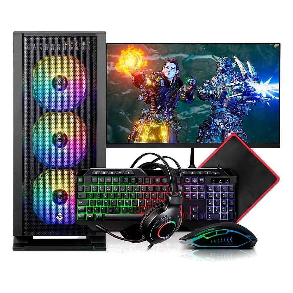 PC Gamer Completo Intel Core i5 3.2GHz 16GB de RAM SSD 480GB Fonte 500W com monitor 19 polegadas
