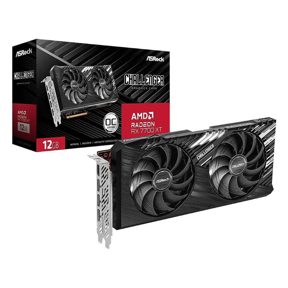 ASRock Radeon RX 7700 XT Challenger OC 12GB GDDR6 — placa de vídeo AMD com mais VRAM