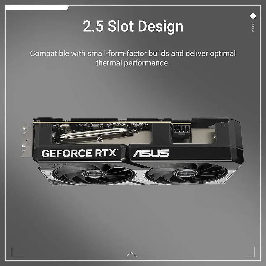 ASUS Dual GeForce RTX 5060 OC 8GB GDDR7 placa de vídeo Blackwell compacta