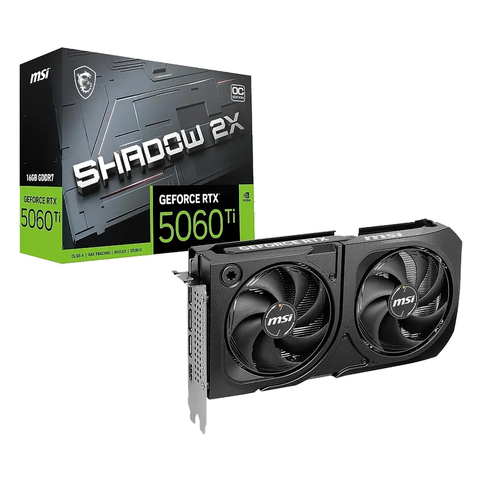 MSI GeForce RTX 5060 Ti 16G Shadow 2X OC Plus 16GB GDDR7 placa de vídeo Blackwell