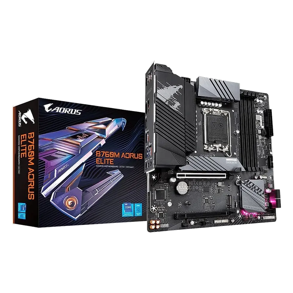 Gigabyte B760M Aorus Elite DDR5 placa-mãe mATX LGA 1700 com quatro slots DDR5 e dois M.2