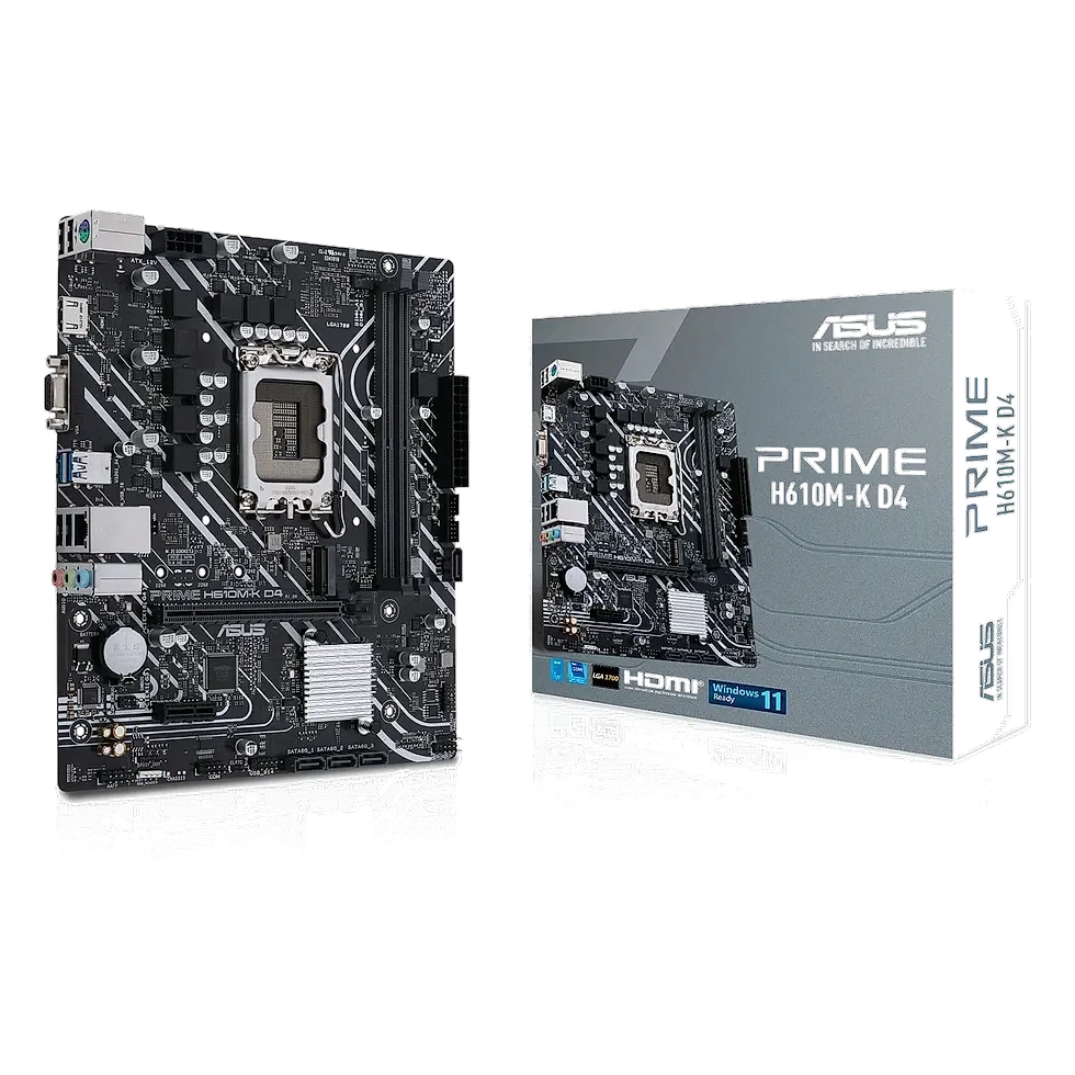 ASUS Prime H610M-K D4 placa-mãe mATX socket LGA 1700 DDR4 com slot PCIe 4.0 e M.2