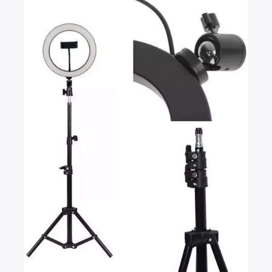 Kit ring light YouTuber com tripé completo e suporte para celular e câmera