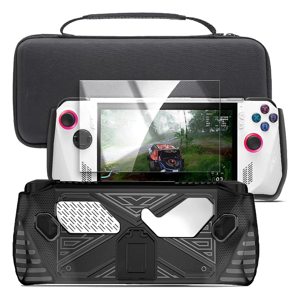 Kit de acessórios com case, película de vidro e grip emborrachado para o ROG Ally