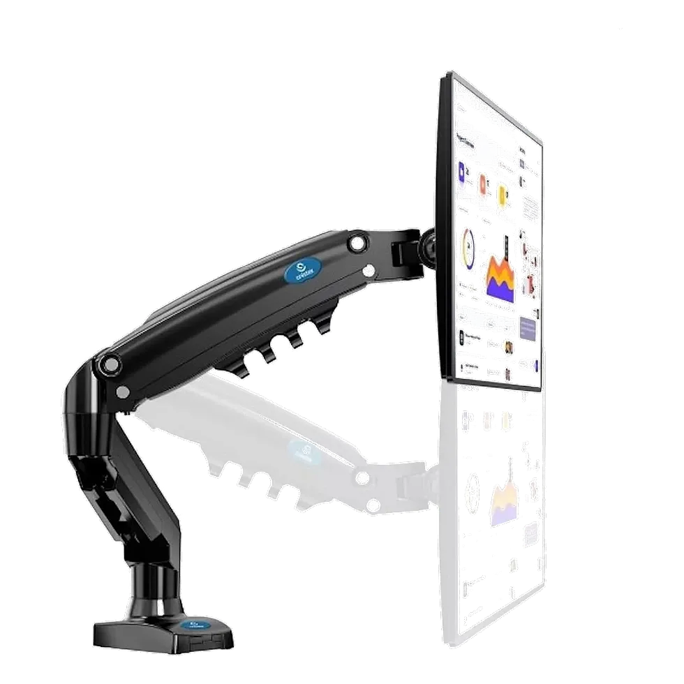 Onistek ON-F90 suporte articulado com pistão a gás em acabamento preto para monitor