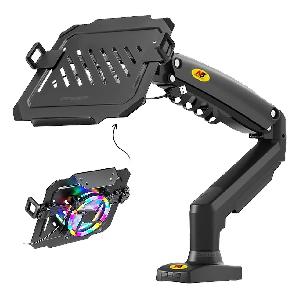 Kit Central Suportes com bandeja NBH-8RGB e cooler RGB para resfriar o notebook