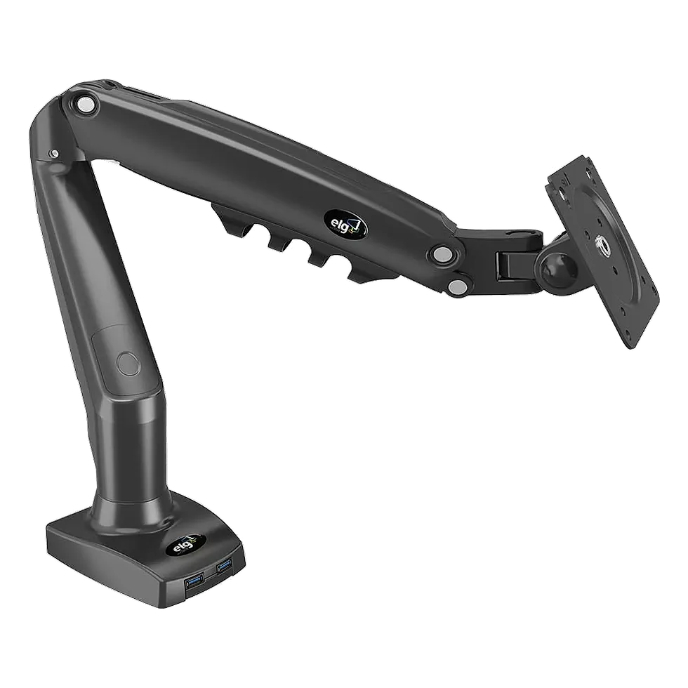 ELG F90USB suporte articulado com portas USB na base para monitor ultrawide leve