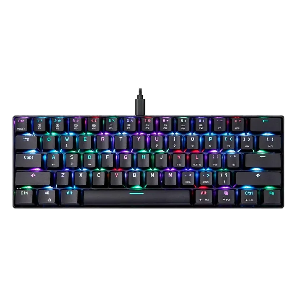 Motospeed CK61 teclado mecânico 60% RGB com switch Outemu Blue clicky
