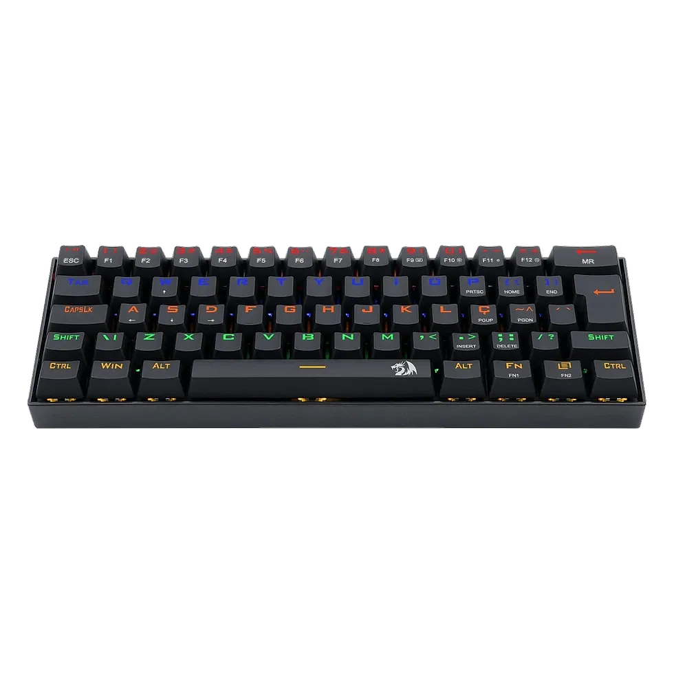 Redragon Lakshmi teclado mecânico 60% ABNT2 com switch Brown tátil silencioso