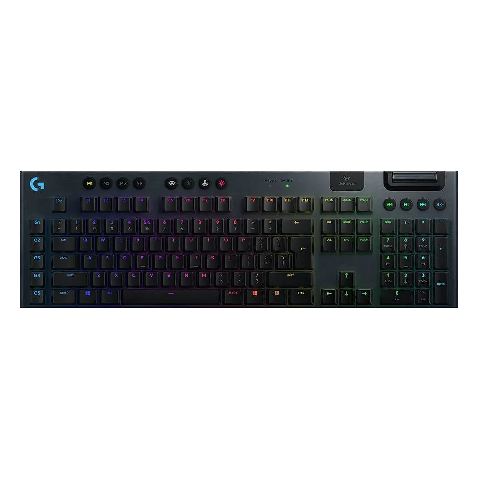 Logitech G915 LIGHTSPEED full-size teclado mecânico sem fio baixo perfil com teclas de mídia