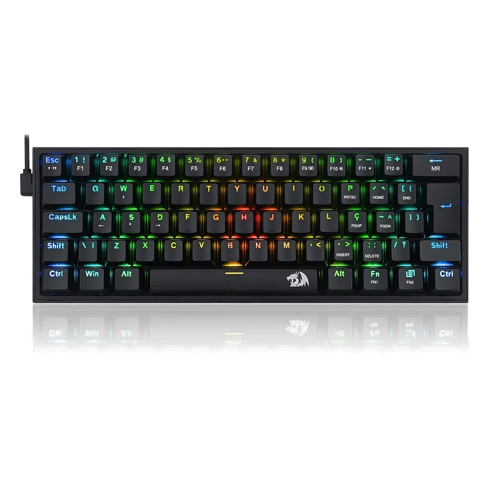 Redragon Fizz K617 teclado mecânico 60% RGB compacto com switch Brown