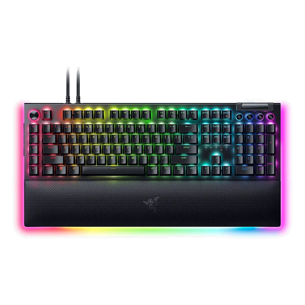 Razer BlackWidow V4 Pro teclado mecânico full-size com switch Yellow linear silencioso e RGB