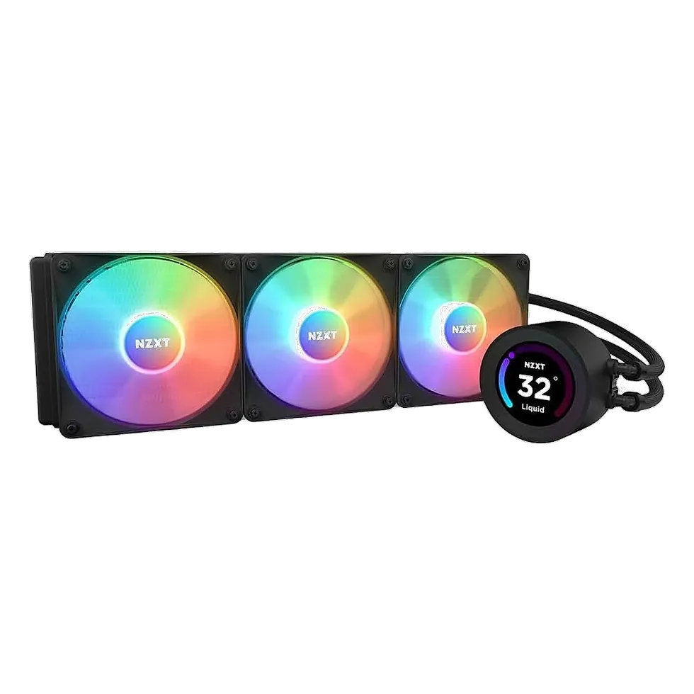 NZXT Kraken Elite 360 RGB preto water cooler AIO com tela LCD na bomba e ventoinhas Aer RGB