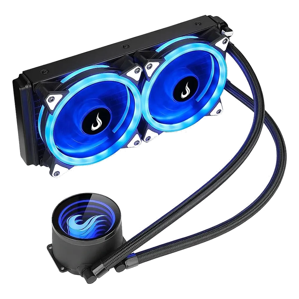 Rise Mode Gamer Black RGB 240mm water cooler AIO com ventoinhas RGB para PC gamer de entrada