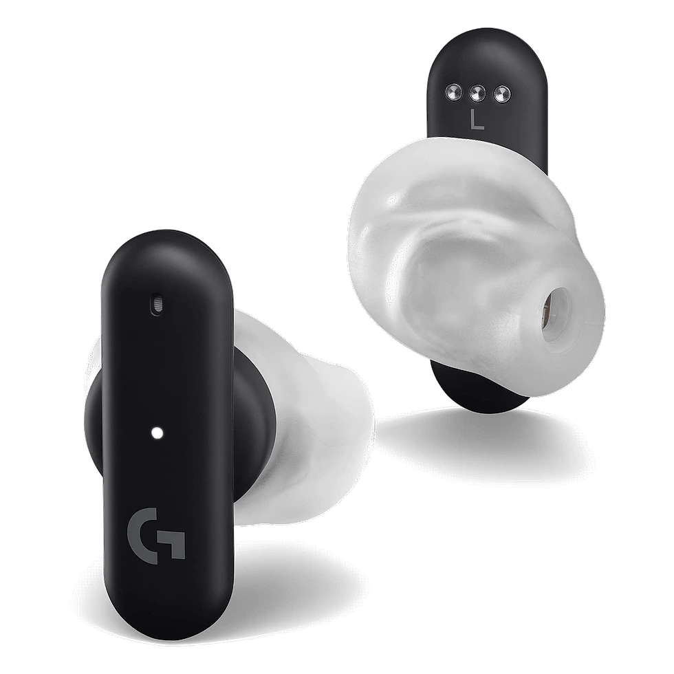 Logitech G FITS preto com pontas moldáveis, estojo e receptor USB LIGHTSPEED