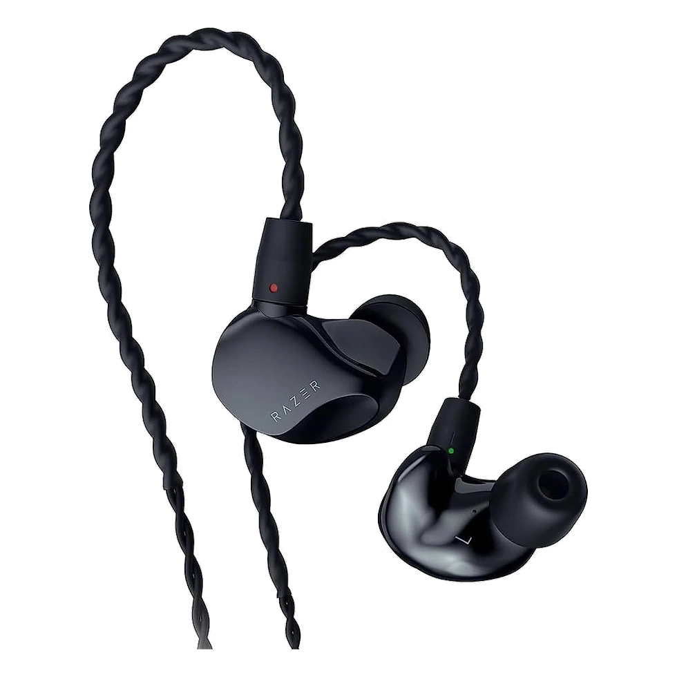 Razer Moray preto com encaixe intra-auricular discreto e cabo removível MMCX