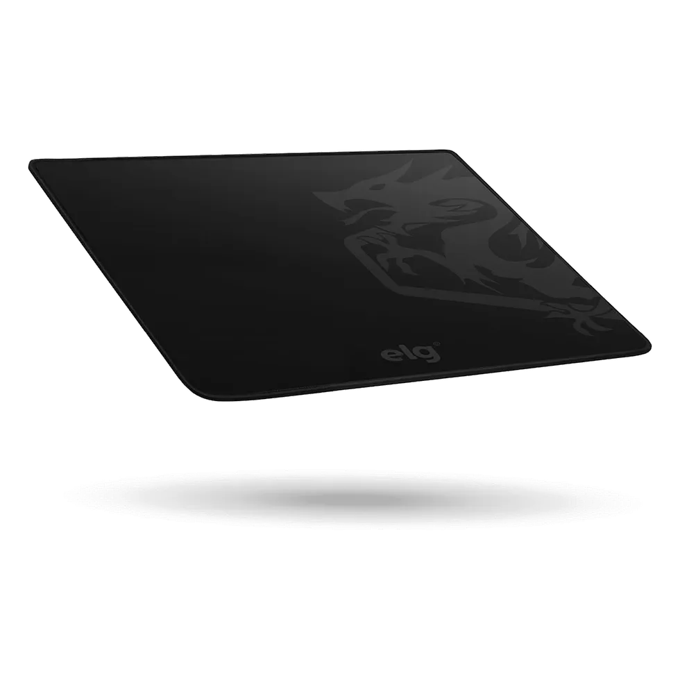 ELG Merak Large mousepad gamer speed em poliéster preto com superfície tratada termicamente