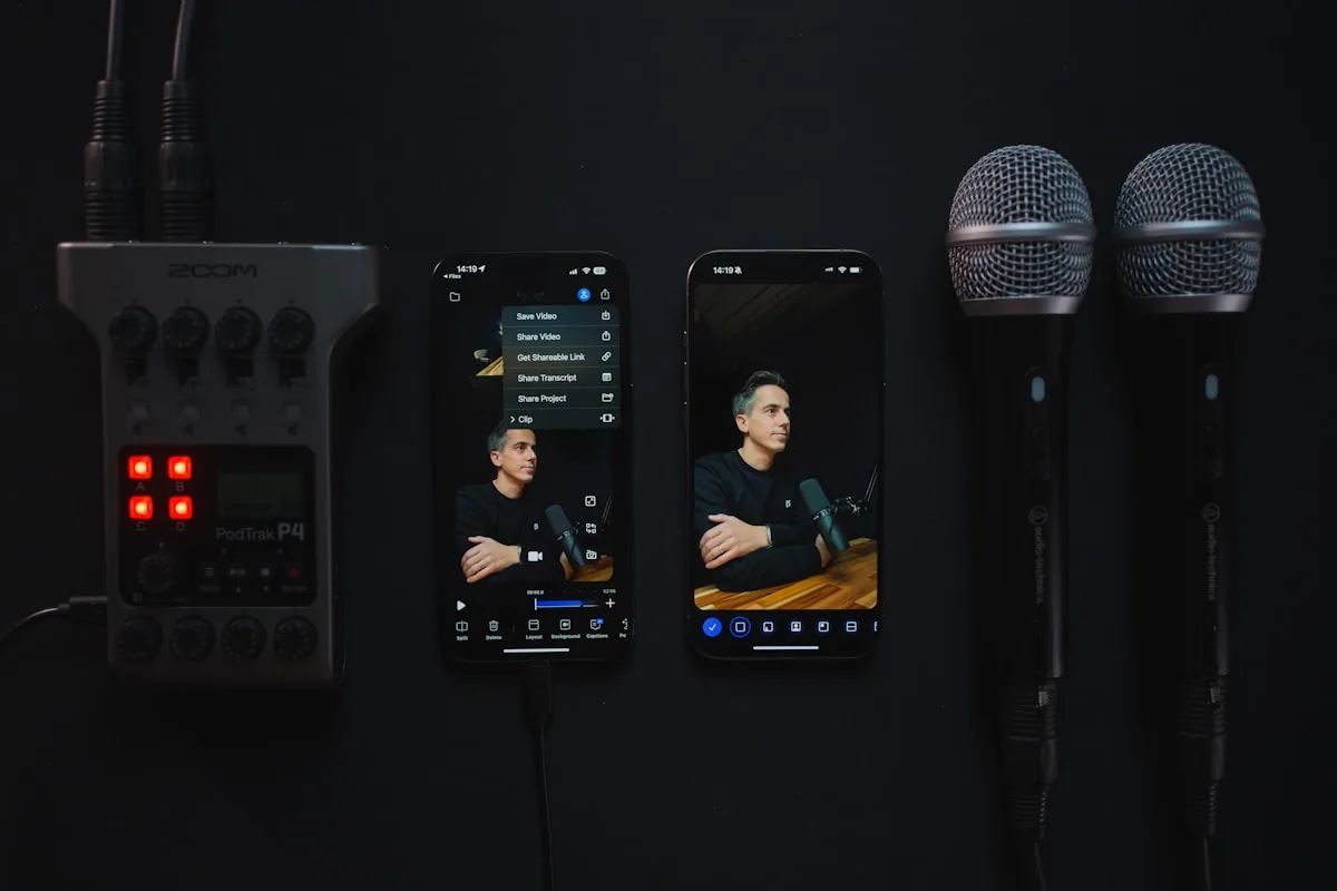 Microfone condensador em setup de criador — quando vale a pena Criador de conteúdo em setup de stream com microfone condensador USB e luz de LED