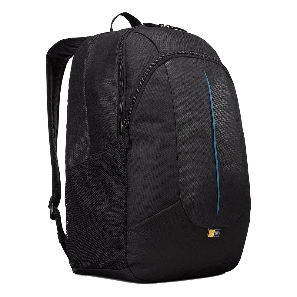 Mochila Case Logic Prevailer preta para notebook de 17.3 polegadas com bolso antifurto traseiro