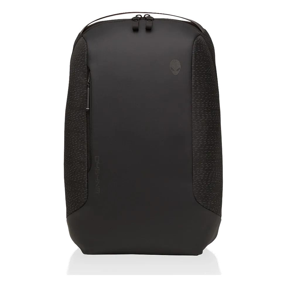 Mochila Alienware Horizon Compacta preta com tecido GalaxyWeave para notebook de 17 polegadas