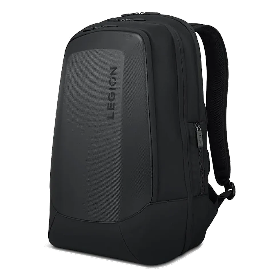 Mochila Lenovo Legion Armored preta com escudo frontal em EVA para notebook de 17 polegadas