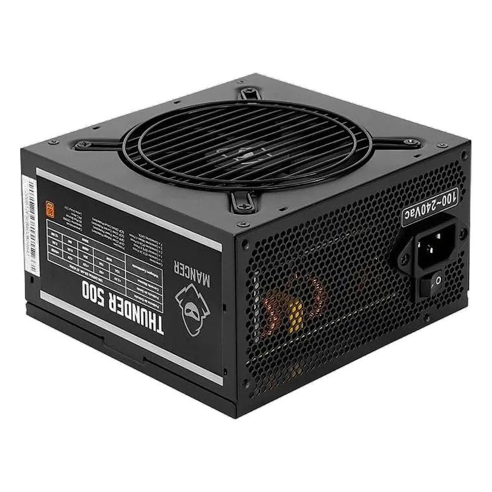 Fonte de alimentação Mancer Thunder 500W com certificação 80 Plus Bronze para PC gamer
