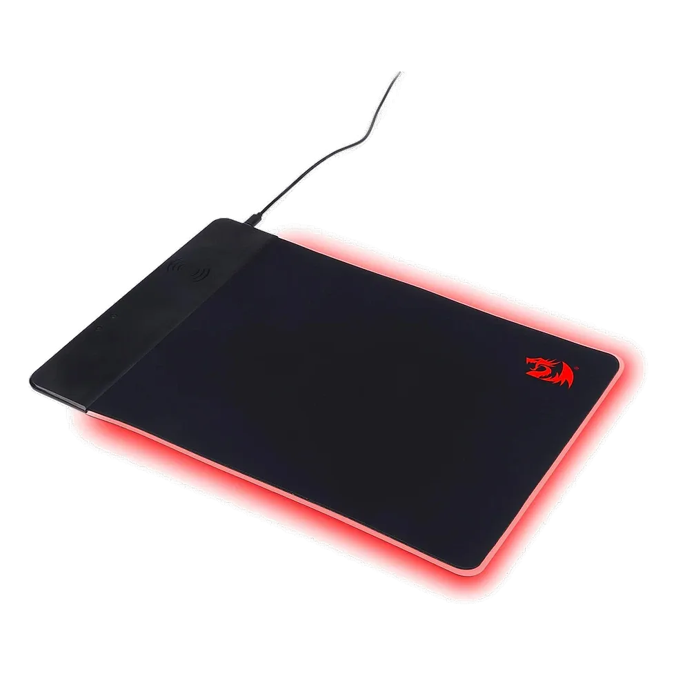 Redragon P025 Blitz mousepad gamer RGB com área de carregamento sem fio Qi 10W integrada na superfície