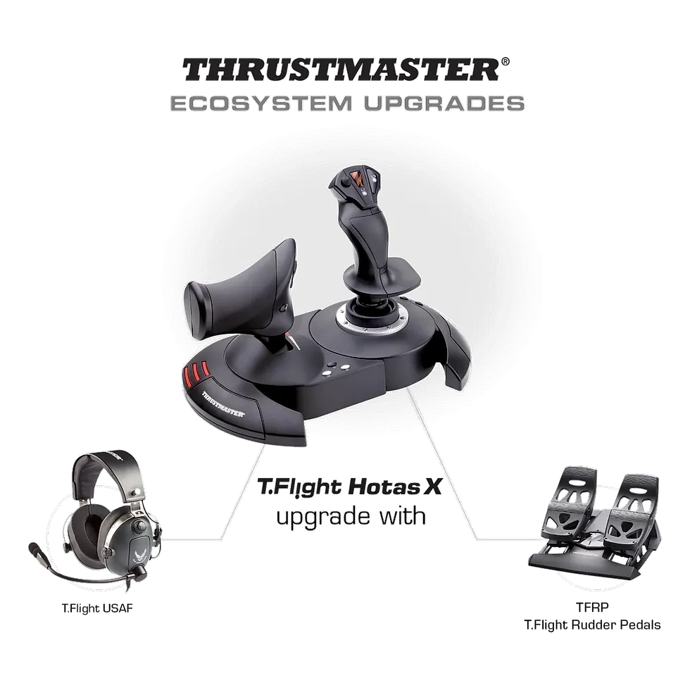 Thrustmaster T.Flight Hotas X com acelerador destacável ao centro de diagrama de acessórios