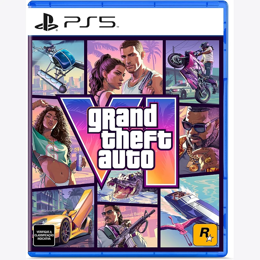 Caixa do jogo Grand Theft Auto VI para PlayStation 5 reservada na pré-venda