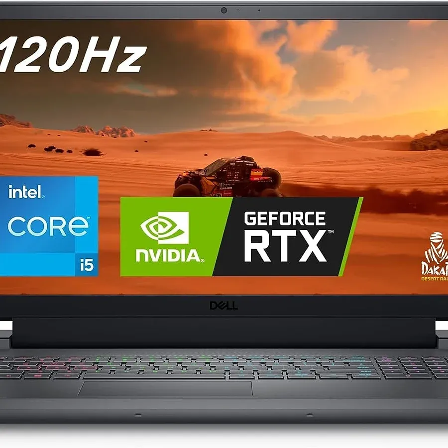 Dell G15 5530 notebook gamer com chassi cinza, teclado retroiluminado e tela FHD 165Hz